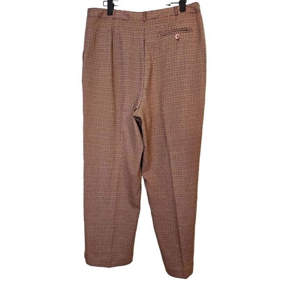 Norton McNaughton tan/red hounds tooth ankle length pants. Size 12. - Picture 2 of 5